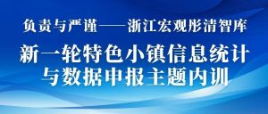 负责与严谨——浙江宏观彤清智库开展新一轮特色小镇信息统计与数据申报主题内训
